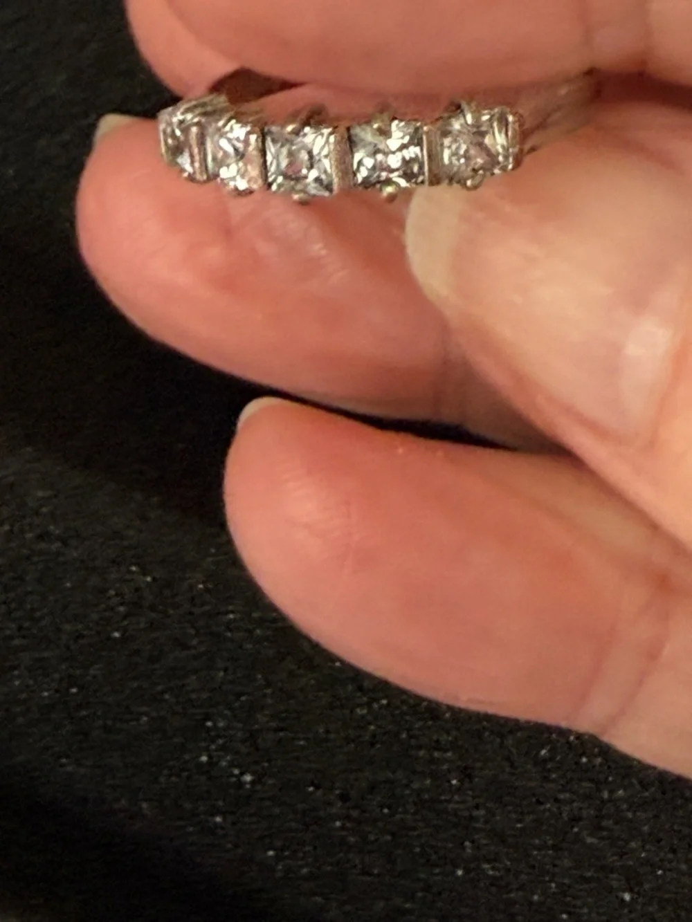 Five Stone Princess Cut Cubic Zirconia Band Size 8